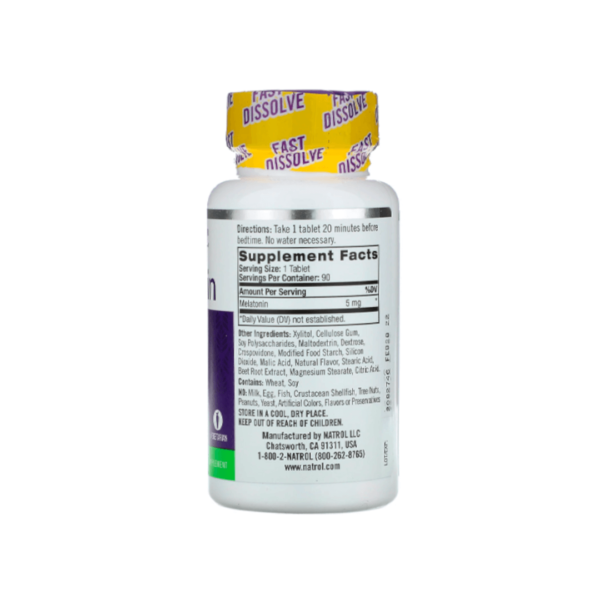 Melatonina 5mg – Natrol – Sabor Morango - 90 tabletes - Imagem 2